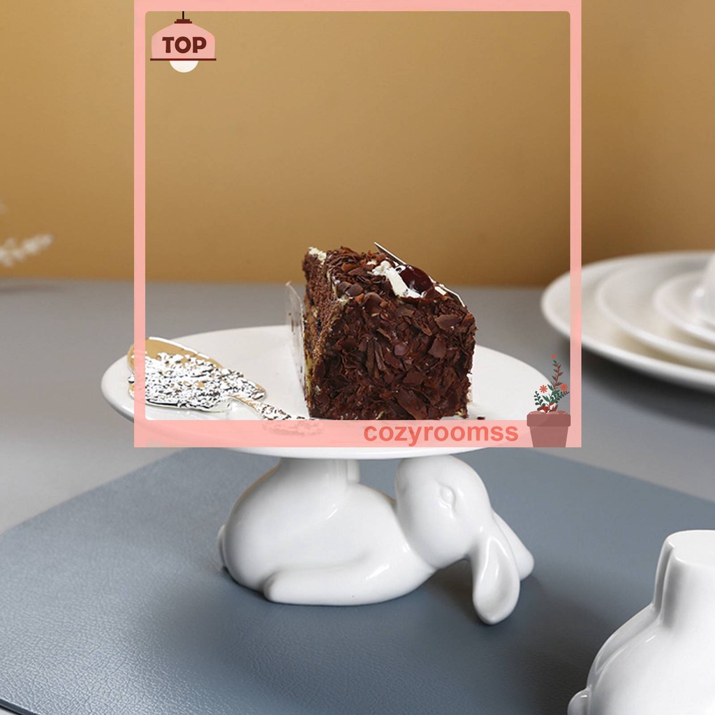 Khay Sứ Tròn 8 / 10Inch Hình Thỏ Dùng Đựng Bánh Kẹo Trái Cây / Snack Trang Trí