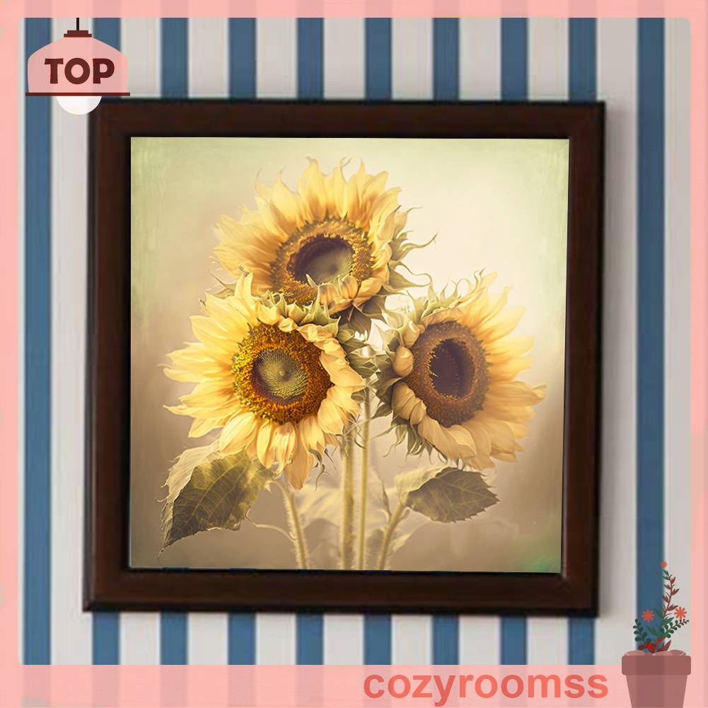 Tranh Đính Đá Kim Cương Toàn Bộ 5D DIY Hình Vẽ Hoa Hướng Dương