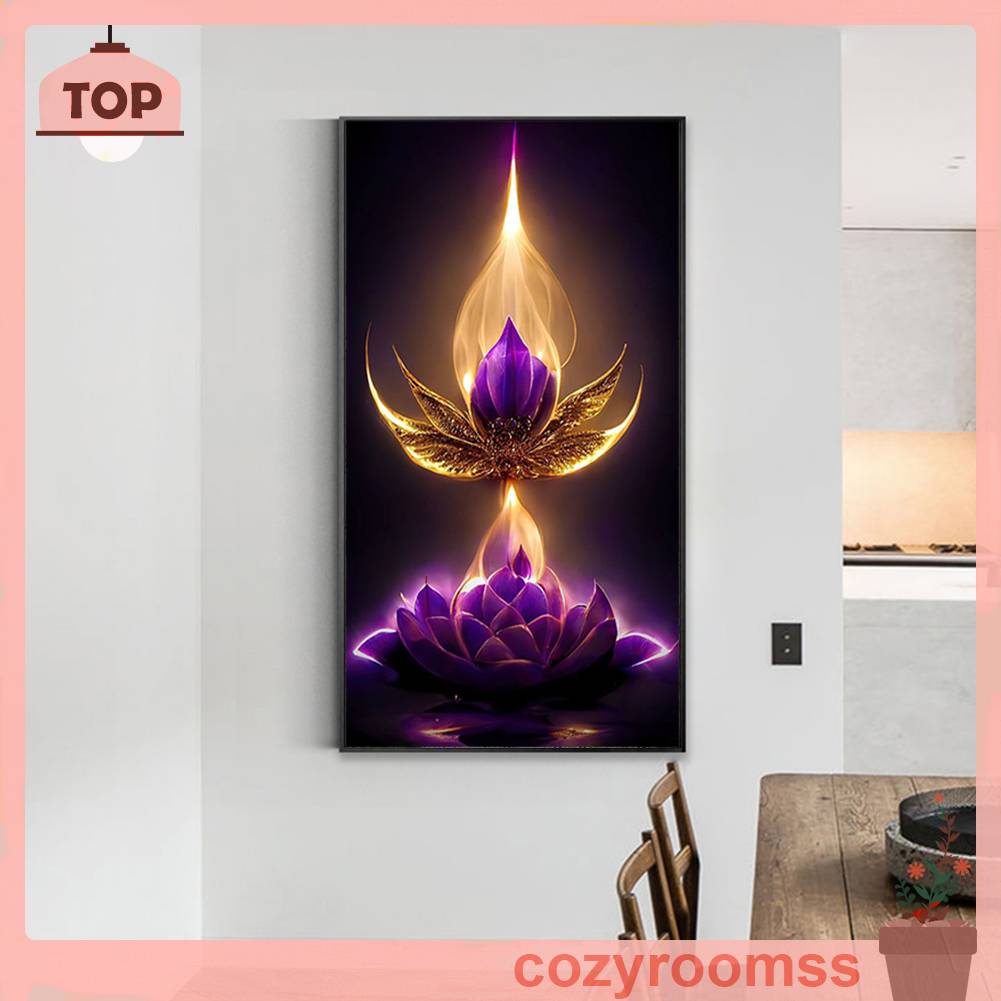 Tranh Đính Đá Kim Cương Toàn Bộ 5D DIY Hình Vẽ Hoa Sen