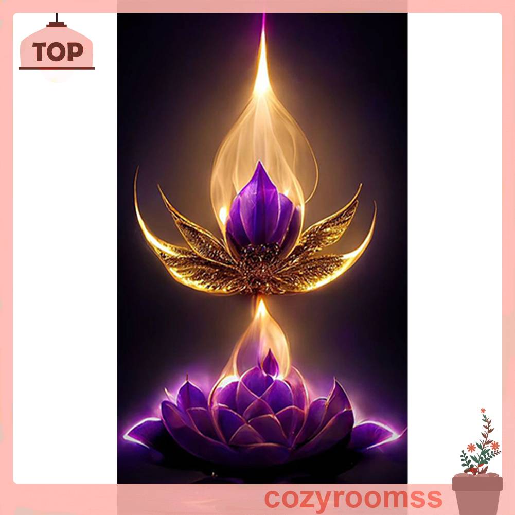 Tranh Đính Đá Kim Cương Toàn Bộ 5D DIY Hình Vẽ Hoa Sen