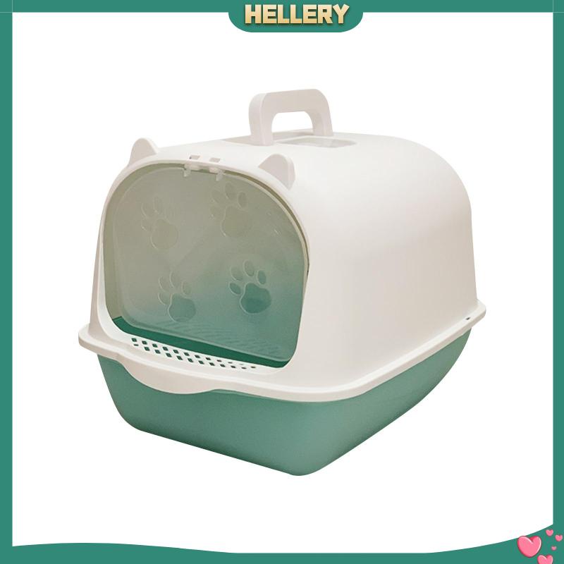 Hộp Đi Vệ Sinh Chống Văng Nước Có Mũ Trùm Tiện Lợi Dành Cho Mèo Cưng