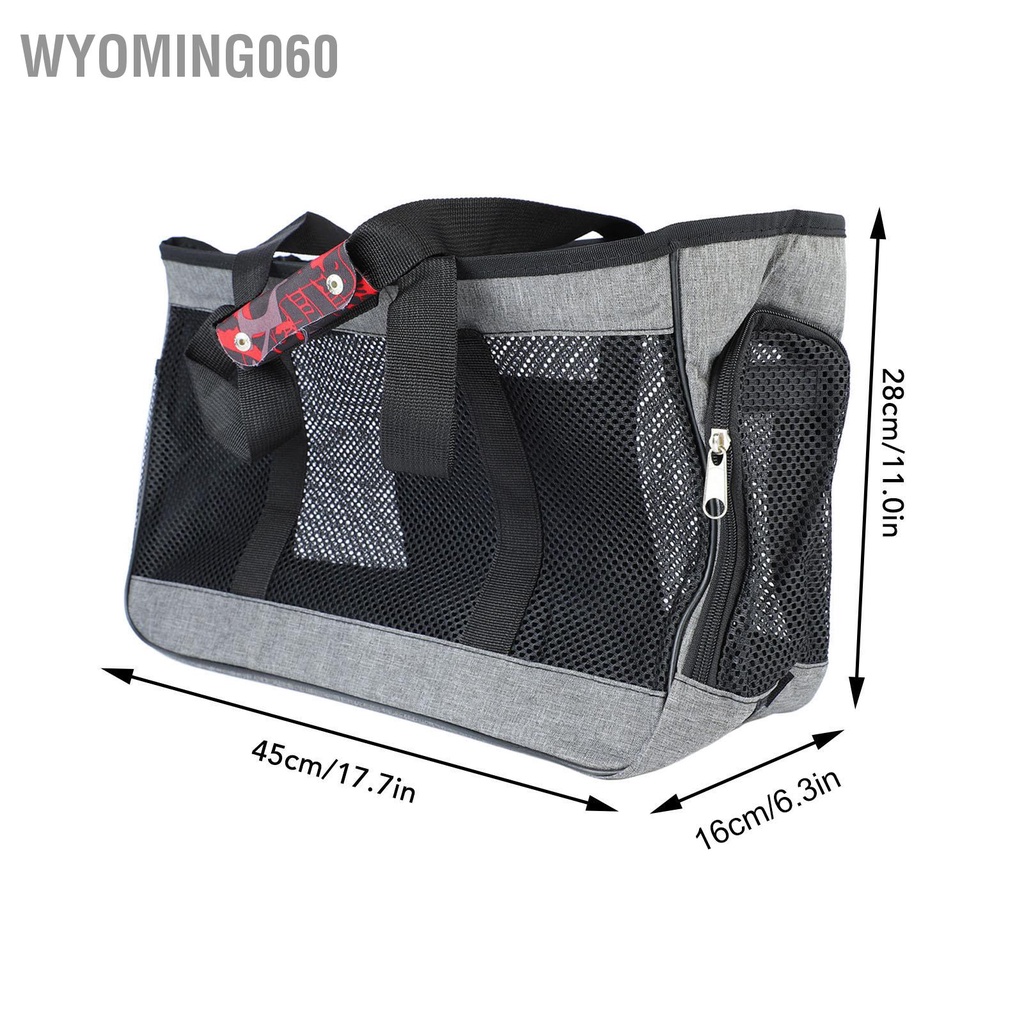 Wyoming060 Túi đựng mèo Không gian rộng thoáng khí đồ du lịch cho cưng có tay cầm và dây kéo dành ngoài trời Màu xám