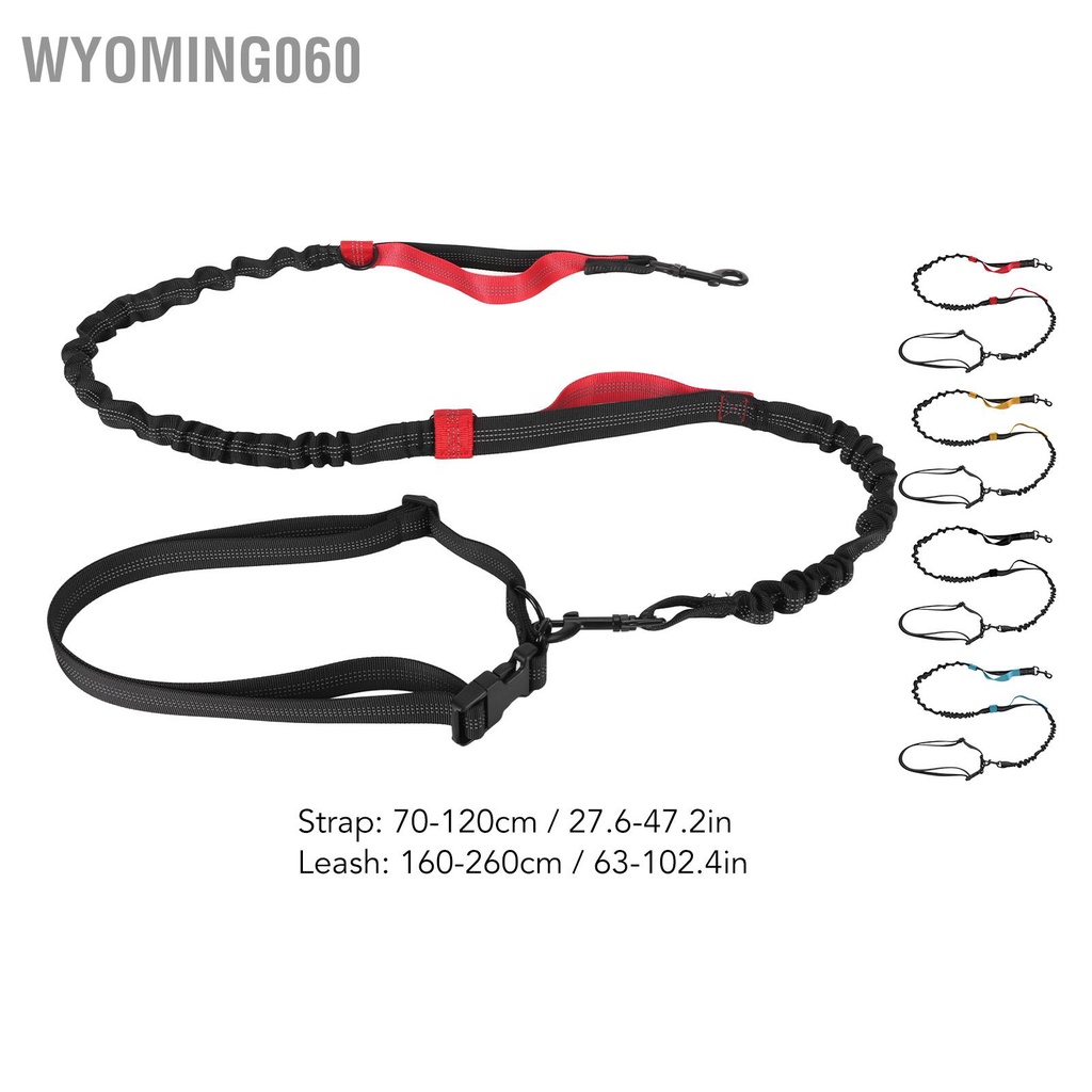 Wyoming060 Dây Xích Chó Bungee Chịu Lực Chống Sốc Đàn Hồi Có 2 Tay Cầm Đệm Cho Lớn Huấn Luyện Đi Bộ