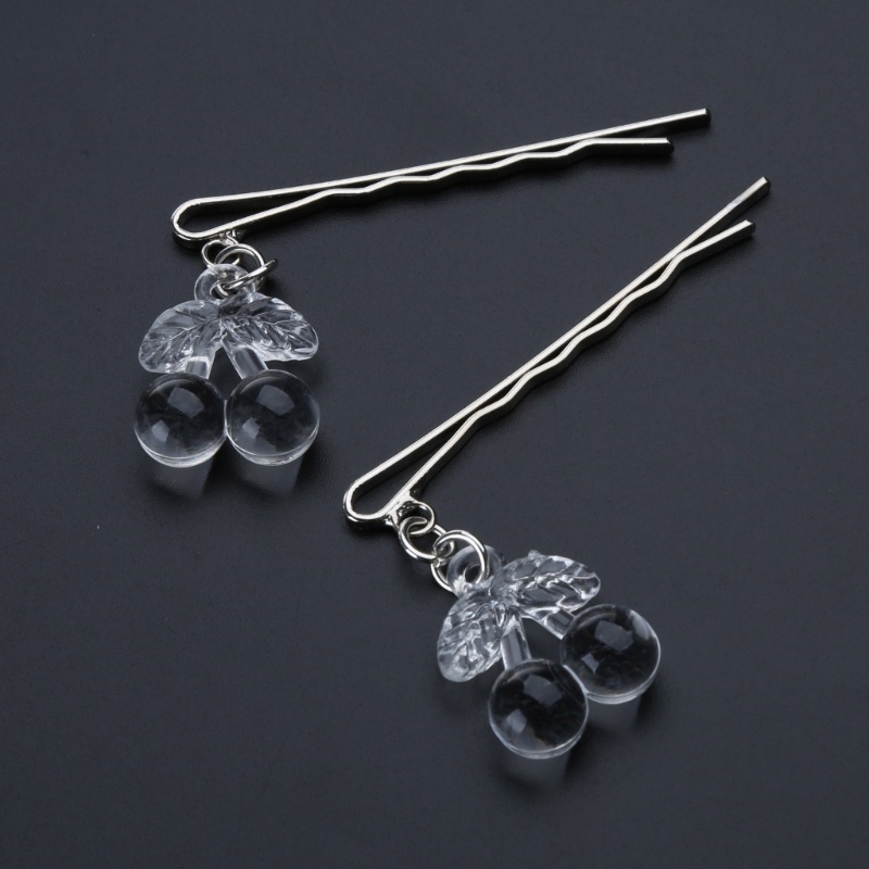 Kẹp Tóc Một Cánh Bằng Kim Loại Hình Quả Cherry Phong Cách Hip Hop Y2K Cho Nữ