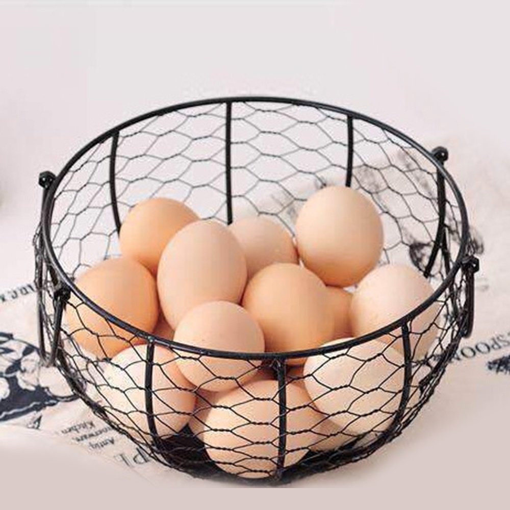 Rổ Đựng Trứng / Trái Cây Đa Năng Tiện Lợi ​ Nhà Bếp Màu Đen 12 * 12 * 20cm