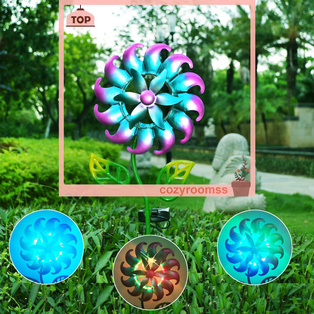 Đèn Trang Trí Sân Vườn Hình Cối Xay Gió 3D Sử Dụng Năng Lượng Mặt Trời