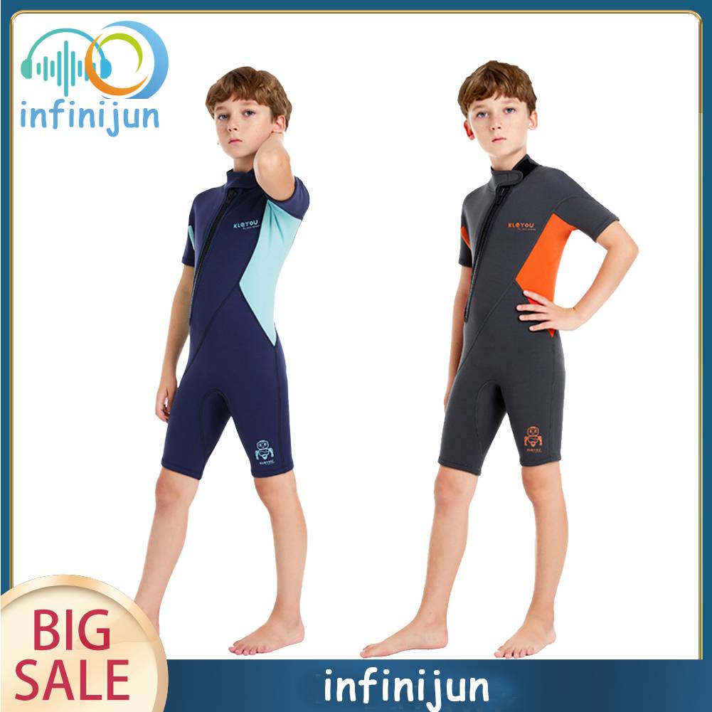 Bộ Đồ Lặn Giữ Ấm Bằng Cao Su Tổng Hợp Có Khóa Kéo Dành Cho Trẻ Em