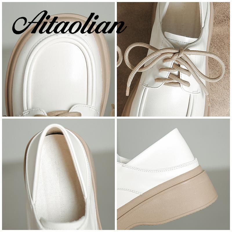 Giày Da Cao Gót 5cm Thắt Dây Phong Cách Anh Quốc Thời Trang Cho Nữ