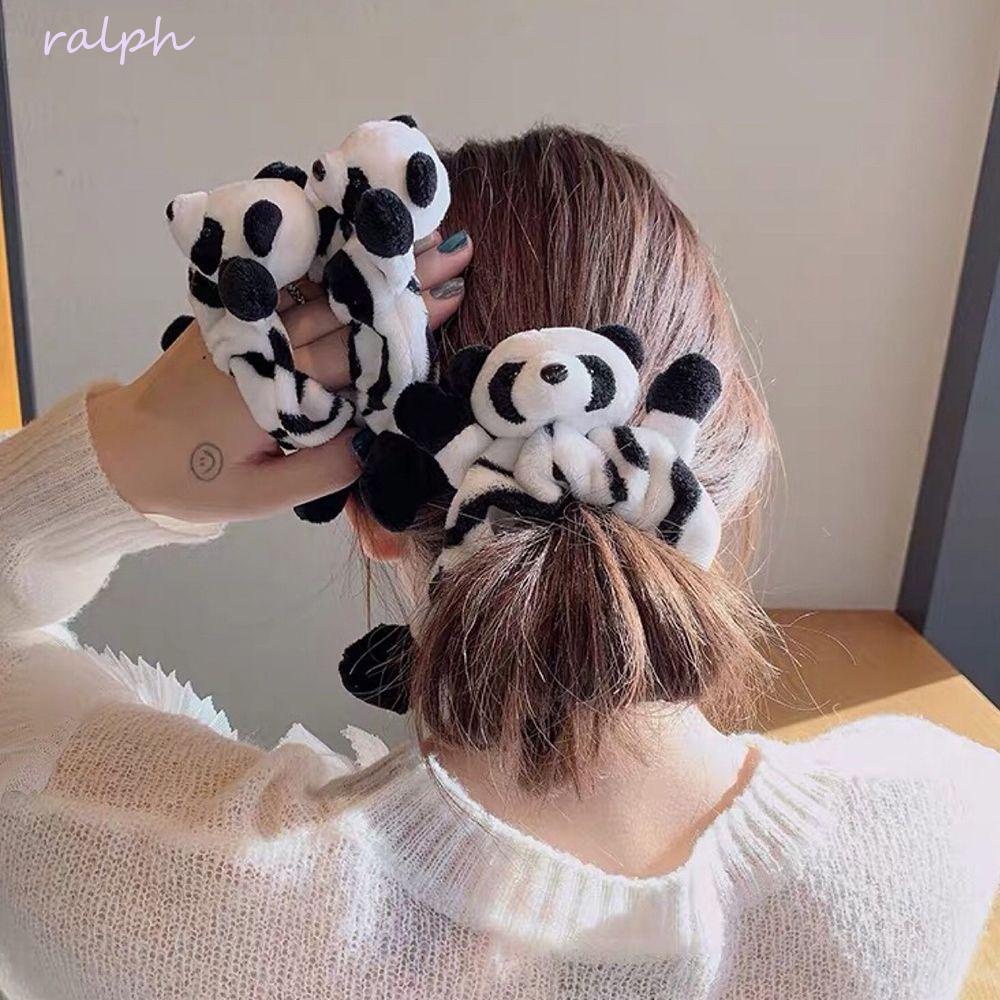 RALPH Dây Buộc Tóc Co Giãn Hình Gấu Trúc Dễ Thương Cho Nữ