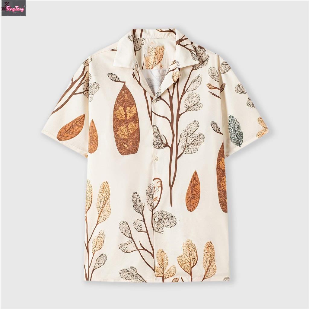 Pleatless Regular Pattern Breathable Fabric Branch Shirt