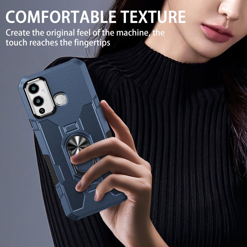 Ốp Điện Thoại Cứng Kiểu Giáp Chống Sốc Kèm Giá Đỡ Từ Tính Cho Infinix HOT9 Play / 10 Play / 11 Play / 12 Play / 12i Smart5 / 7