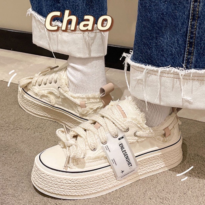 Giày Thể Thao Vải Canvas Đế Dày Thoải Mái Phong Cách Hàn Quốc Cho Nữ