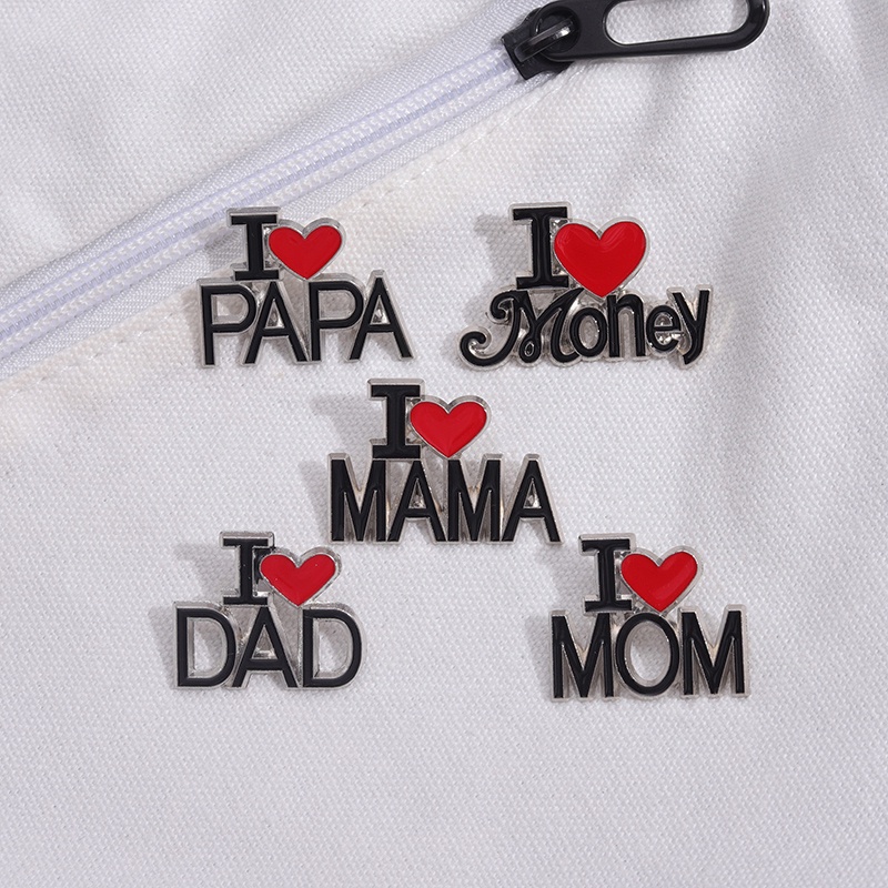 Huy Hiệu Cài Áo In Chữ I Love Money Sáng Tạo