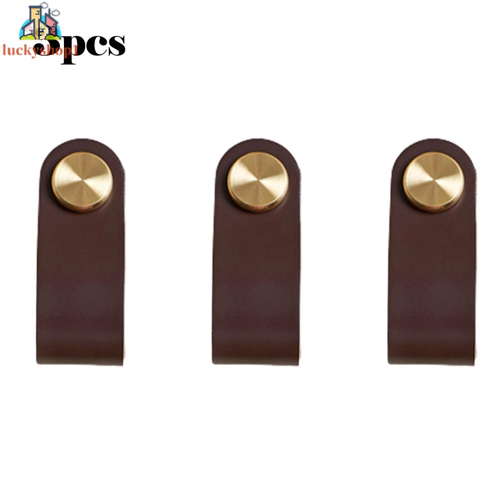 Set 3 Tay Nắm Ngăn Kéo Tủ Bằng Da Chất Lượng Cao