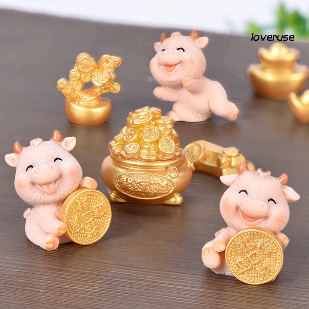 Mô Hình Bò Sữa Trang Trí Chậu Cây Bonsai Dễ Thương