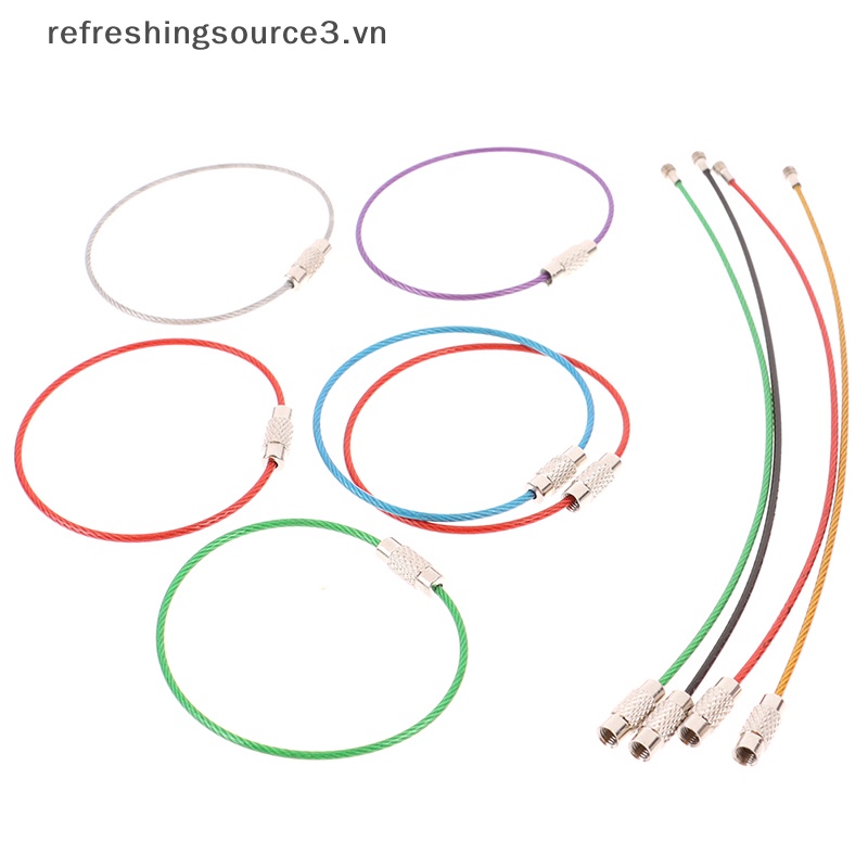 Set 10 Vòng Khóa Dây Cáp Chìa Khóa Bằng Thép Không Gỉ 3.vn