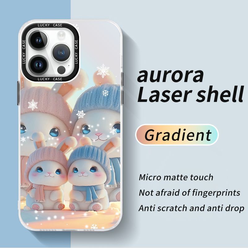 Ốp Điện Thoại IMD Màu Trơn Họa Tiết Thỏ Xinh Xắn Cho iPhonexr128plusinspromax Laser 1314