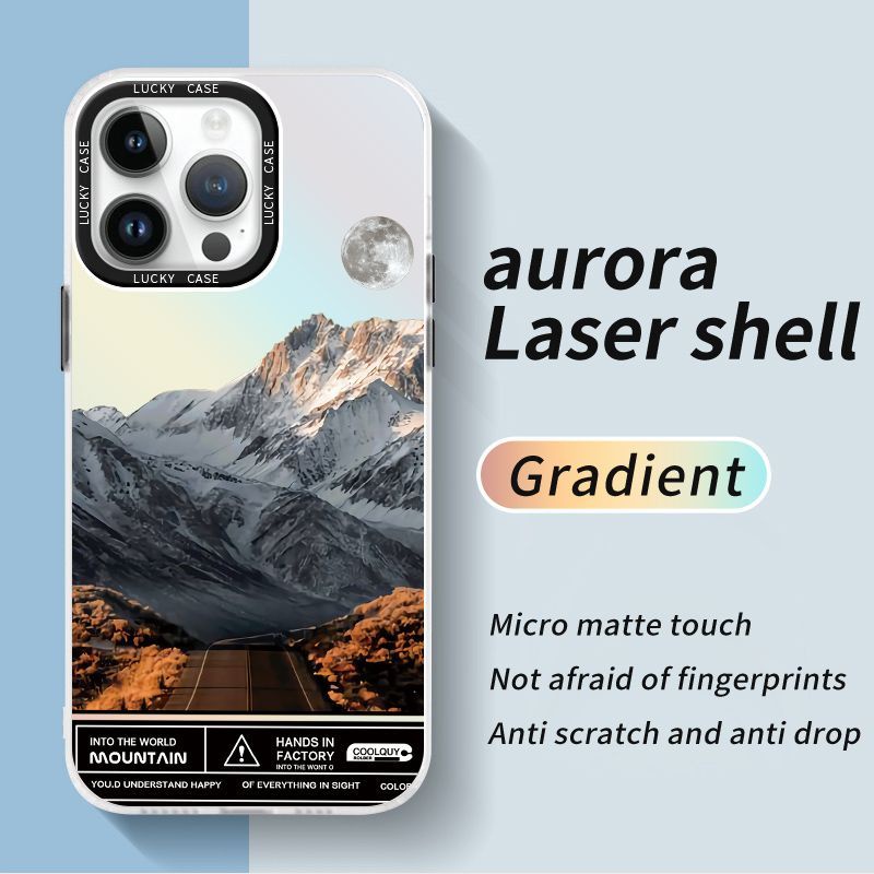 Ốp Điện Thoại Màu Laser Hình Núi Tuyết Cho Iphonexr12678Plus 1314 promax OXS2