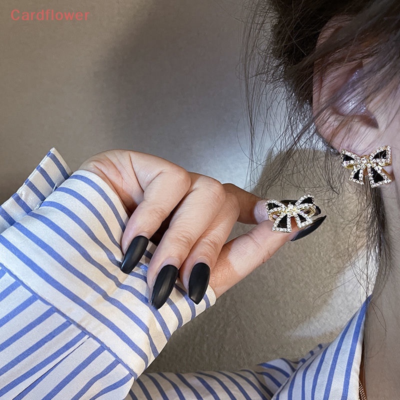 Khuyên Tai Hình Nơ Đính Đá Độc Đáo Mới