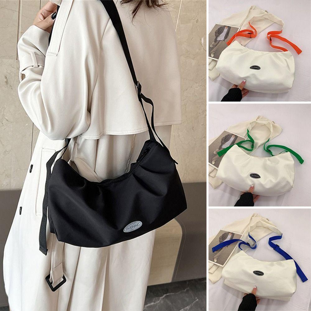 LAY Túi Xách Đeo Vai Bằng Nylon Sức Chứa Lớn Màu Sắc Đơn Giản Cho Nam Và Nữ