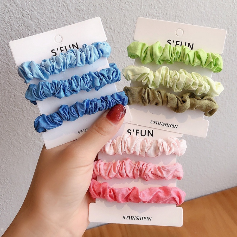 Set 3 Dây Cột Tóc Co Giãn Thời Trang Cho Nữ