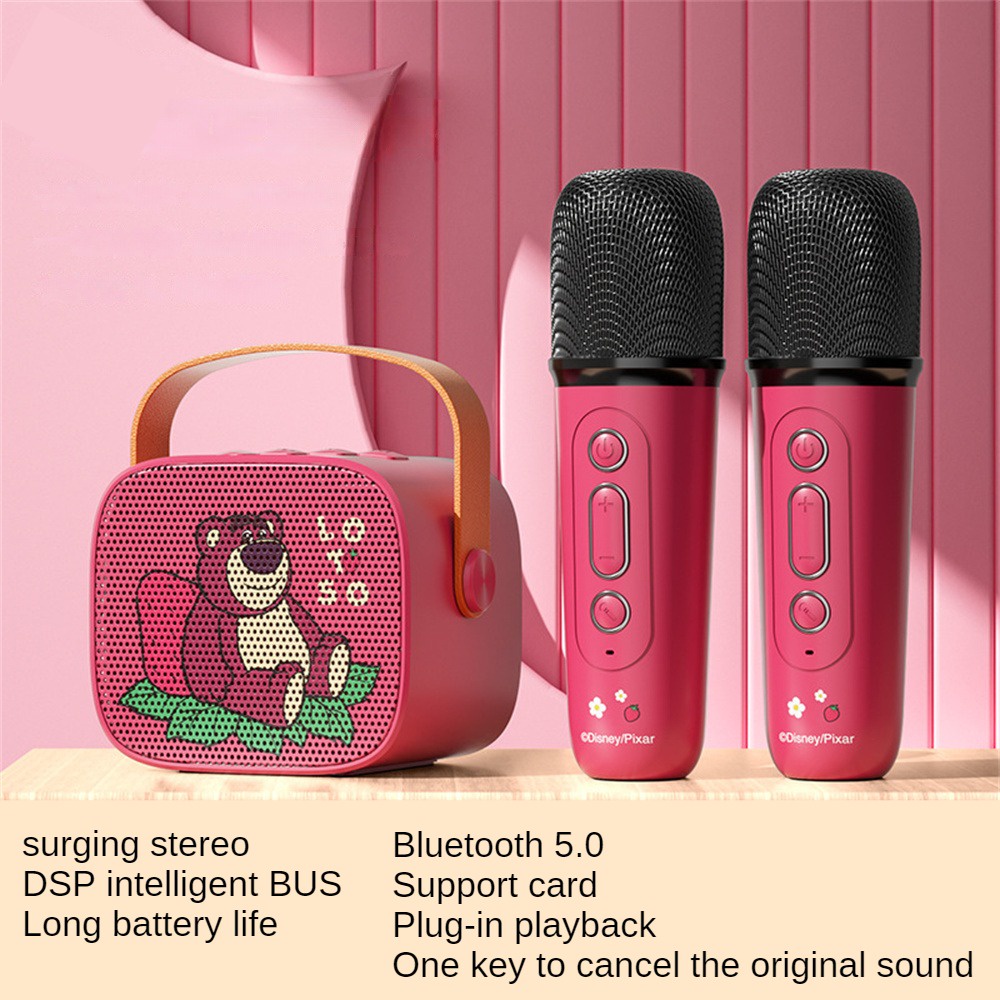 Disney Mini Wireless Bluetooth Microphone Speaker K Song Microphone Audio One Portable Children's Outdoor Audio Microphone