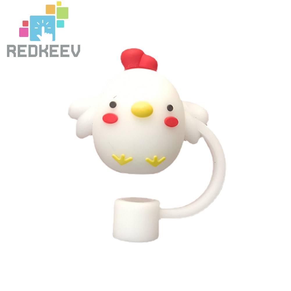 Nắp Đậy Ống Hút Bằng Silicon Họa Tiết Hoạt Hình Dễ Thương Kích Thước 6-8mm