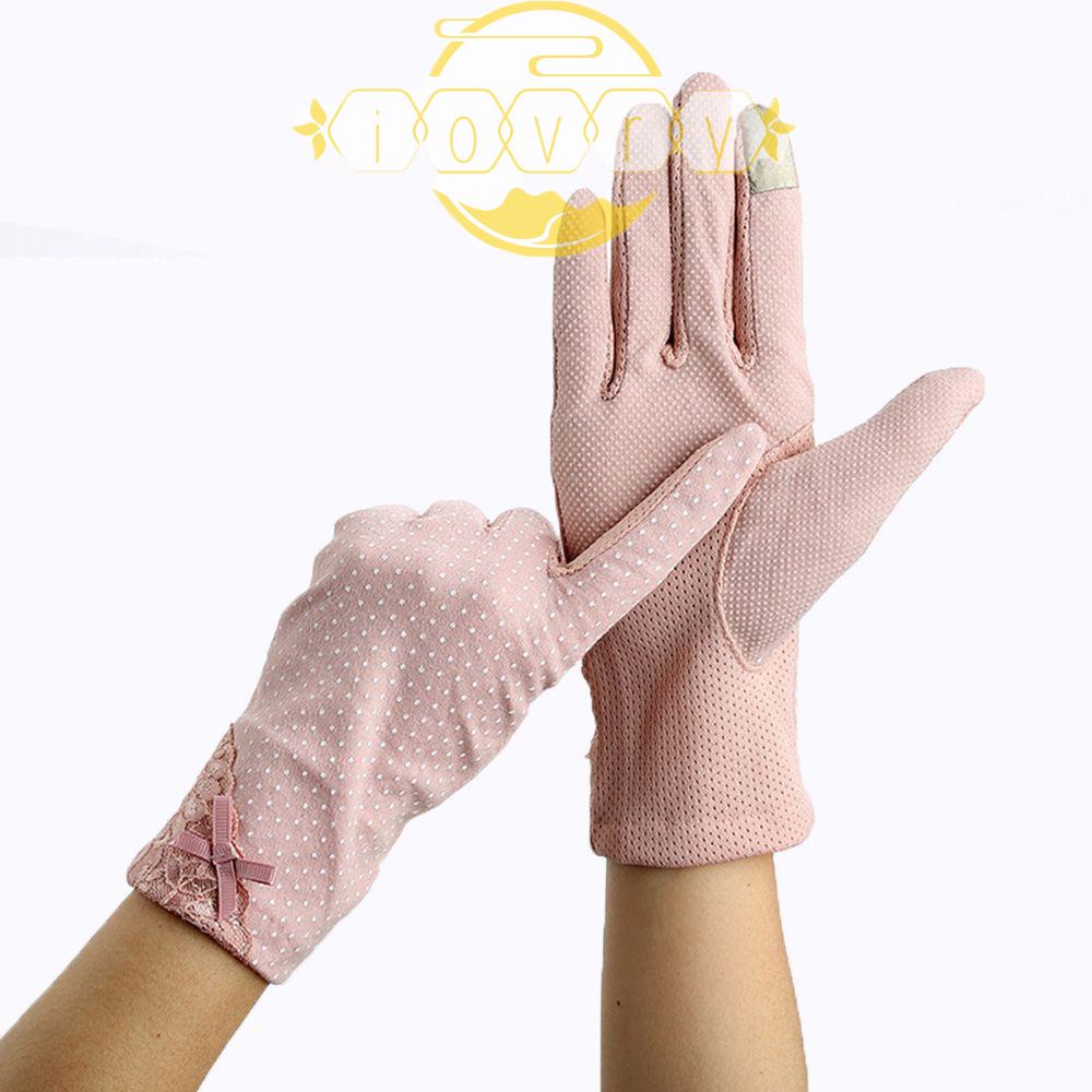 IVORY Găng Tay Lái Xe Chống Tia Uv Chống Trượt Phối Ren