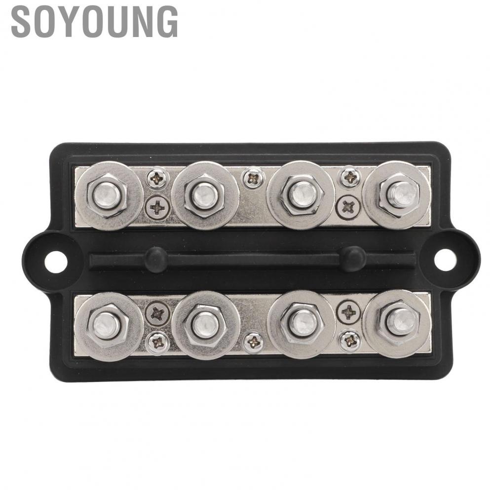 Soyoung Power Distribution Block Marine Bus Bar Heavy Duty DC12 To 48V with Dust Cover for Boats Yachts