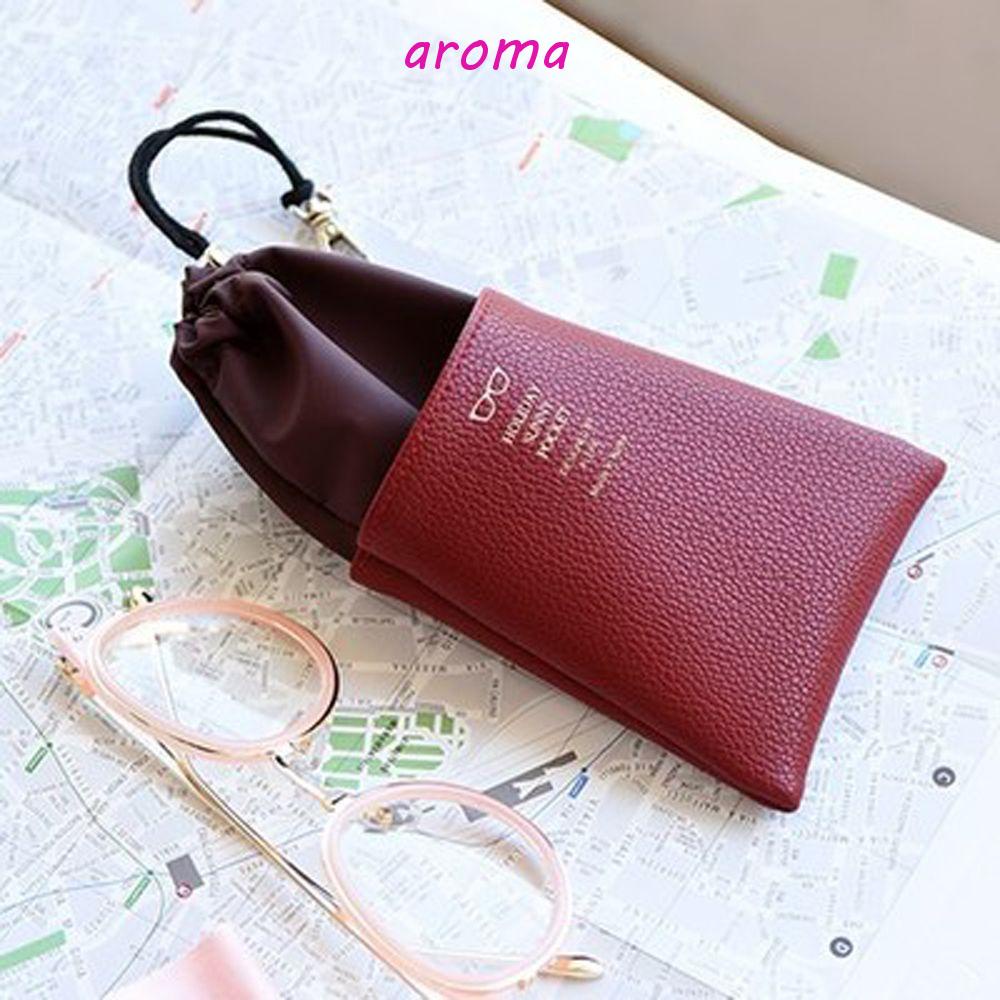 AROMA Túi Dây Rút Mềm Mại Chống Thấm Nước Đựng Mắt Kính Tiện Dụng Phong Cách Retro