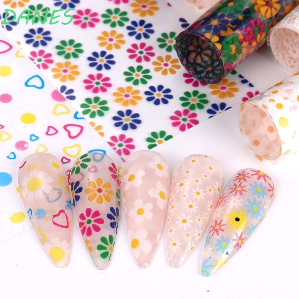 Miếng Dán Trang Trí Móng Tay Họa Tiết Hoa Cúc Mùa Hè Ba Chiều DIY