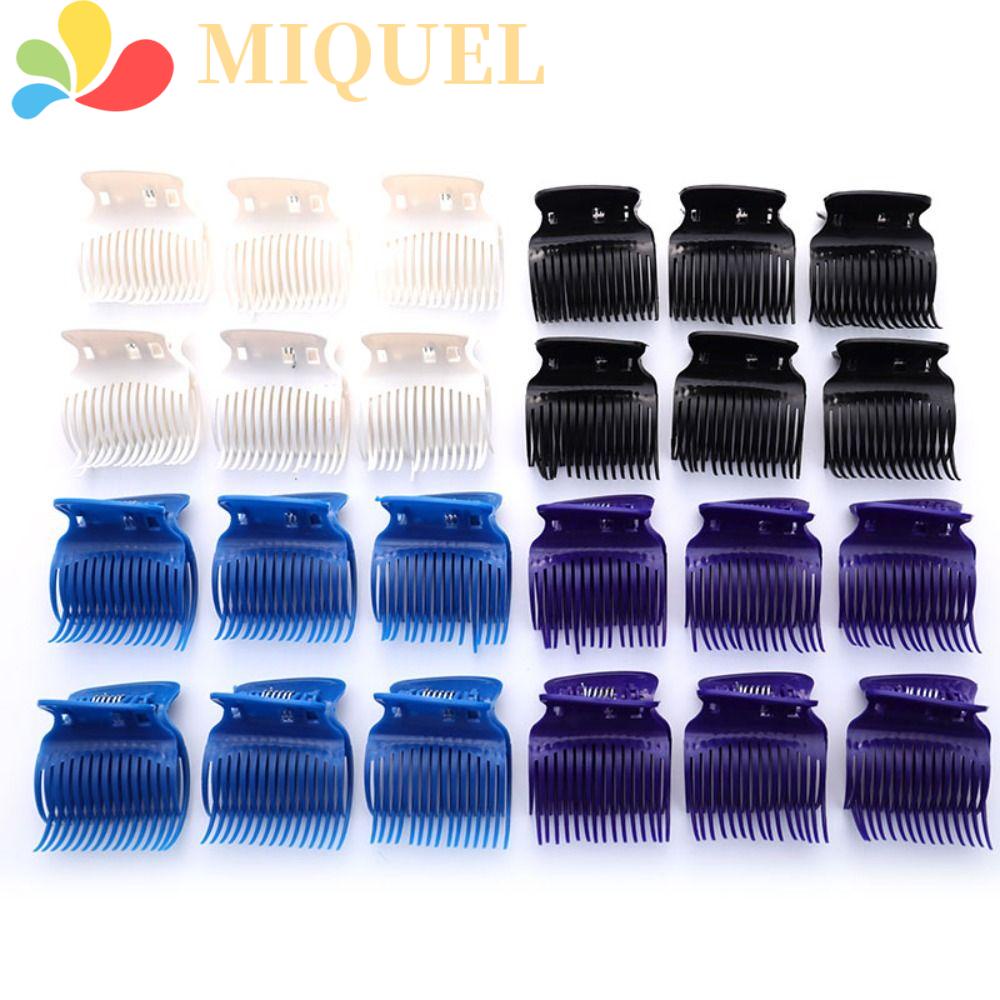 Set 12 Kẹp Tóc Màu Đen / Trắng Cách Nhiệt Bền Bỉ Dành Cho Thợ Cắt Tóc