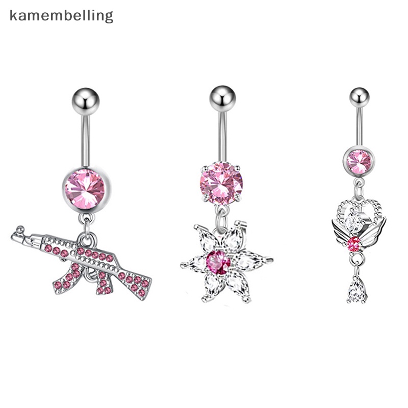 Khuyên Rốn Hình Trái Tim Đính Đá Thời Trang Cho Nữ