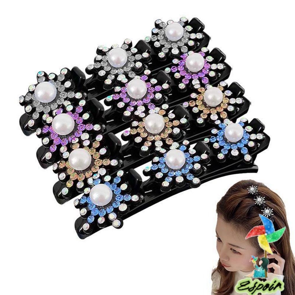 ESPO Set 3 / 4 Kẹp Tóc Đính Đá Màu Sắc Tím Thời Trang Cho Nữ