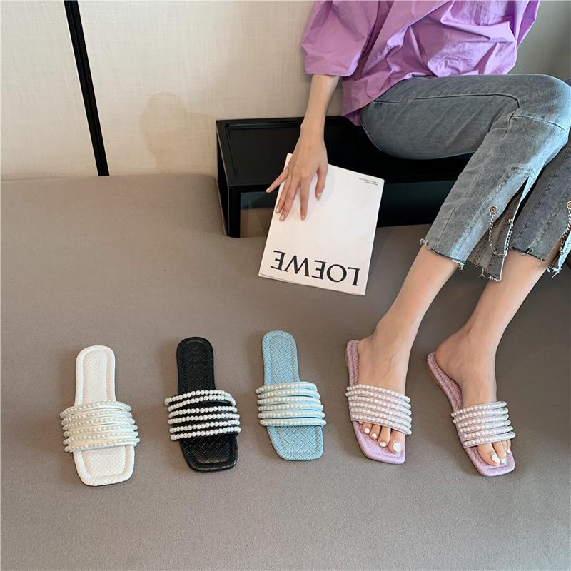 ZTAIXIELUA Dép Sandal Đế Mềm Đính Ngọc Trai Thời Trang Mùa Hè Cho Nữ