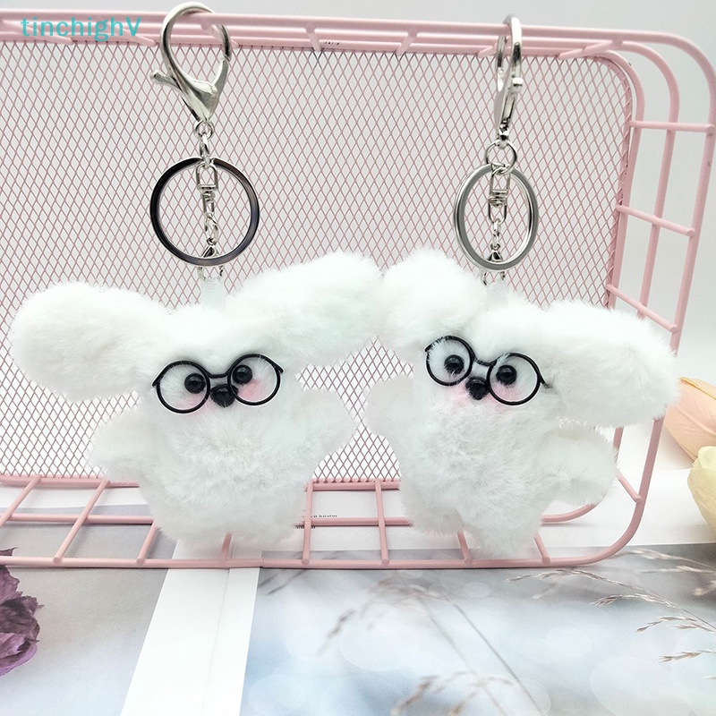 [TinchighV] Thỏ Trắng Nhồi Bông Mềm Mại 9cm Trang Trí Mặt Kính / Móc Khóa / Ba Lô / Ô Tô [Mới]