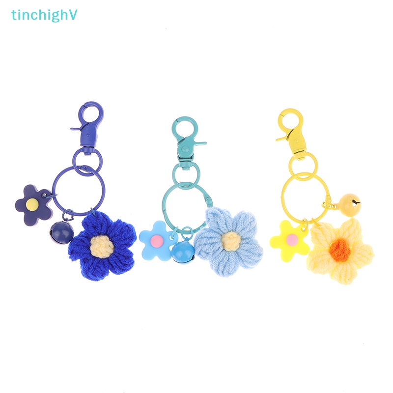 1 Móc Khóa Hình Bông Hoa Bằng Len Dễ Thương
