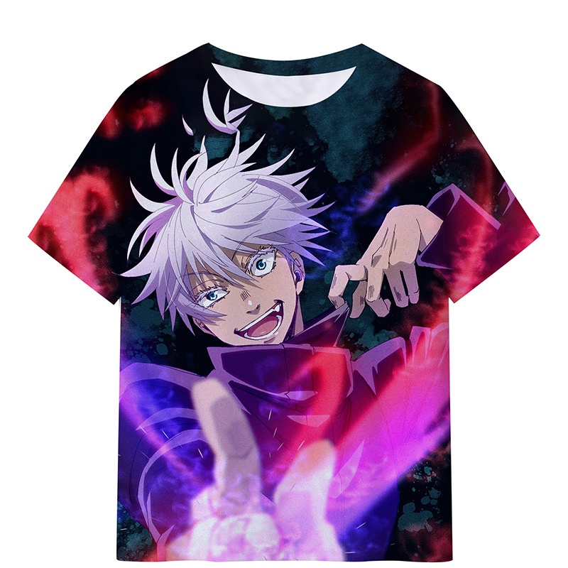 Áo Thun Tay Ngắn In Họa Tiết Anime Gojo Satoru Kugisaki Nobara 3D Thời Trang Unisex Plus