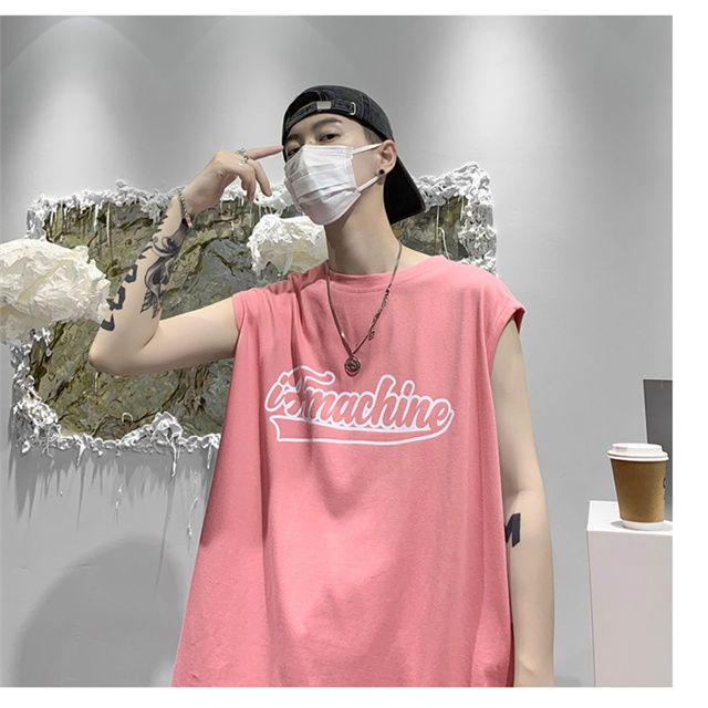 Áo Thun Thể Thao Sát Nách Dáng Rộng In Chữ Kiểu Hip-Hop Cá Tính Cho Nam