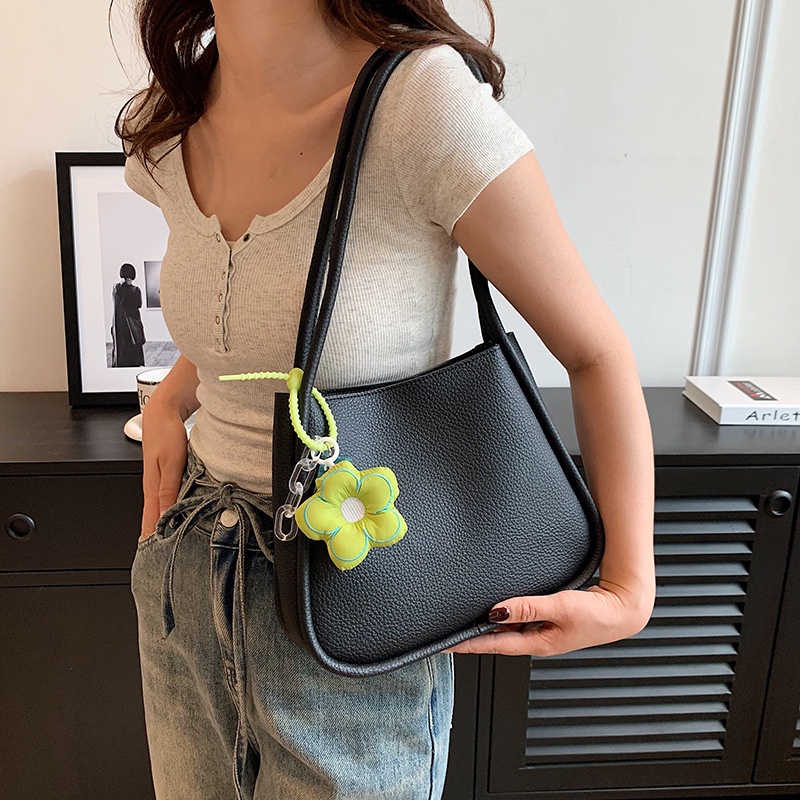 Túi Đeo Vai Một Bên Vai Màu Trơn Phong Cách Hàn Quốc Đơn Giản