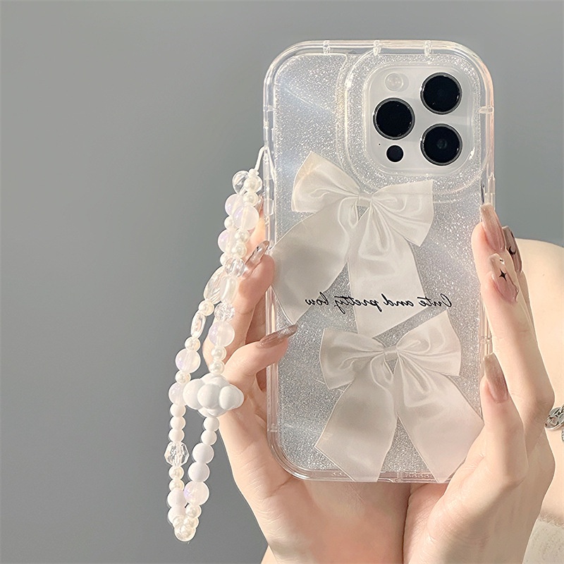 Ốp Điện Thoại Họa Tiết Chiếc Nơ Trắng Dành Cho iphone15 / 14promax / 13 / 12 / 11 / XR / XS / X / XSMAX / 7 / 8PLUS