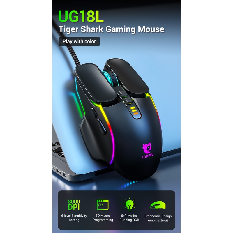 Chuột Chơi Game Có Dây Và Đèn Led Dùng Cho Laptop Và Máy Tính