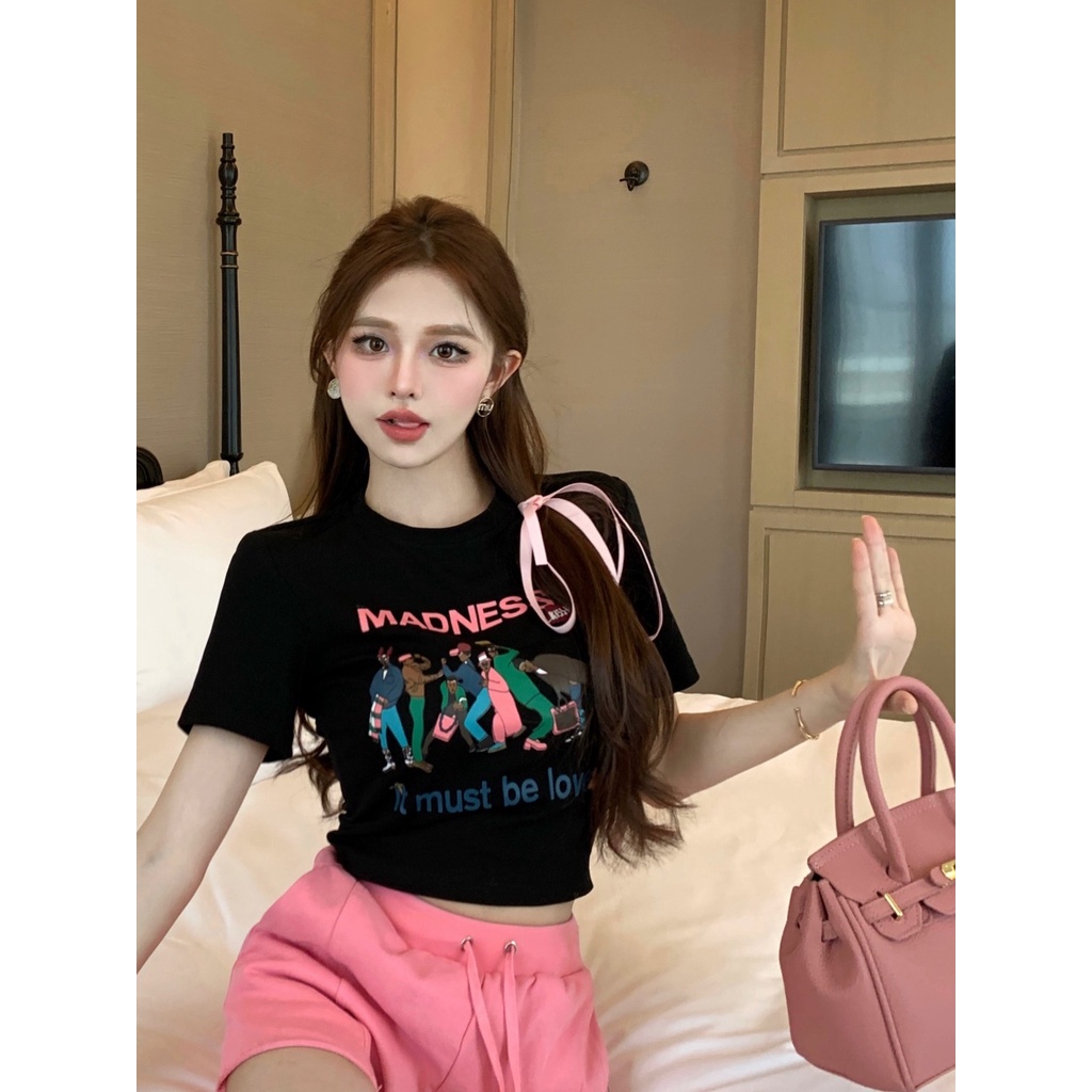 Áo Baby Tee Thun Croptop Nữ Tay Ngắn Hở Vai Dáng Ôm Thời Trang Mùa Hè Phong Cách Mới Cho Nữ