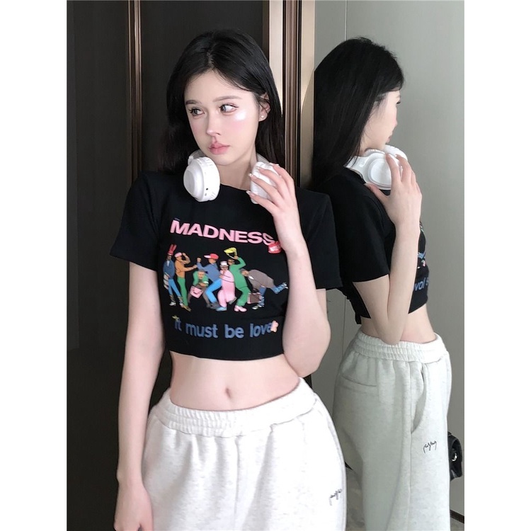 Áo Baby Tee Thun Croptop Nữ Tay Ngắn Hở Vai Phong Cách Mới Mùa Hè Dễ Phối Đồ Cho Nữ