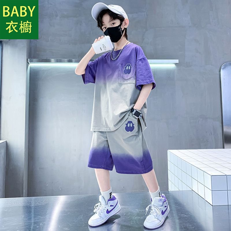 Bộ Đồ Thể Thao Hai Mảnh Áo Tay Ngắn Phong Cách Hàn Quốc Thời Trang Mới 2023 Dành Cho Bé Trai