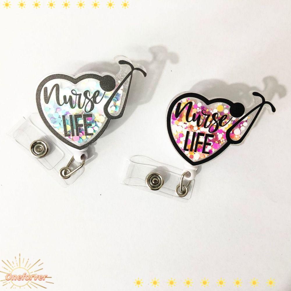 FOREVER Giá Đỡ Huy Hiệu / Kẹp Cá Sấu Màu Hồng Dễ Thương Có Thể Thu Gọn Cho Y Tá