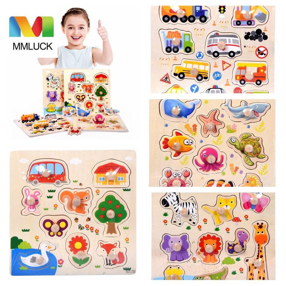 MMLUCK Đồ Chơi Xếp Hình Bằng Gỗ Cỡ Nhỏ Họa Tiết Hoạt Hình Dễ Thương Cho Bé