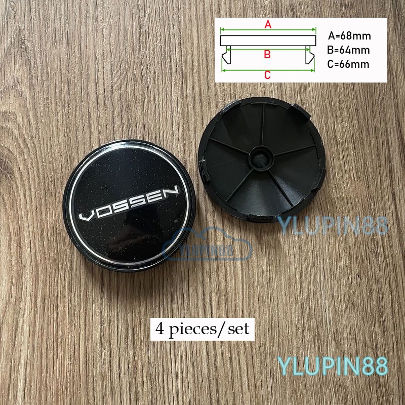 Bộ 4 Nắp Đậy Trục Bánh Xe Hơi In Logo Vossen 56mm 60mm 68mm Vossen Chuyên Dụng Cho TE37