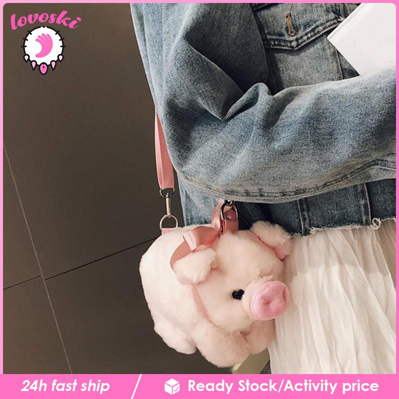 Túi Đeo Chéo Vai Hình Chú Heo Dễ Thương Thời Trang Xuân Hè Cho Nữ