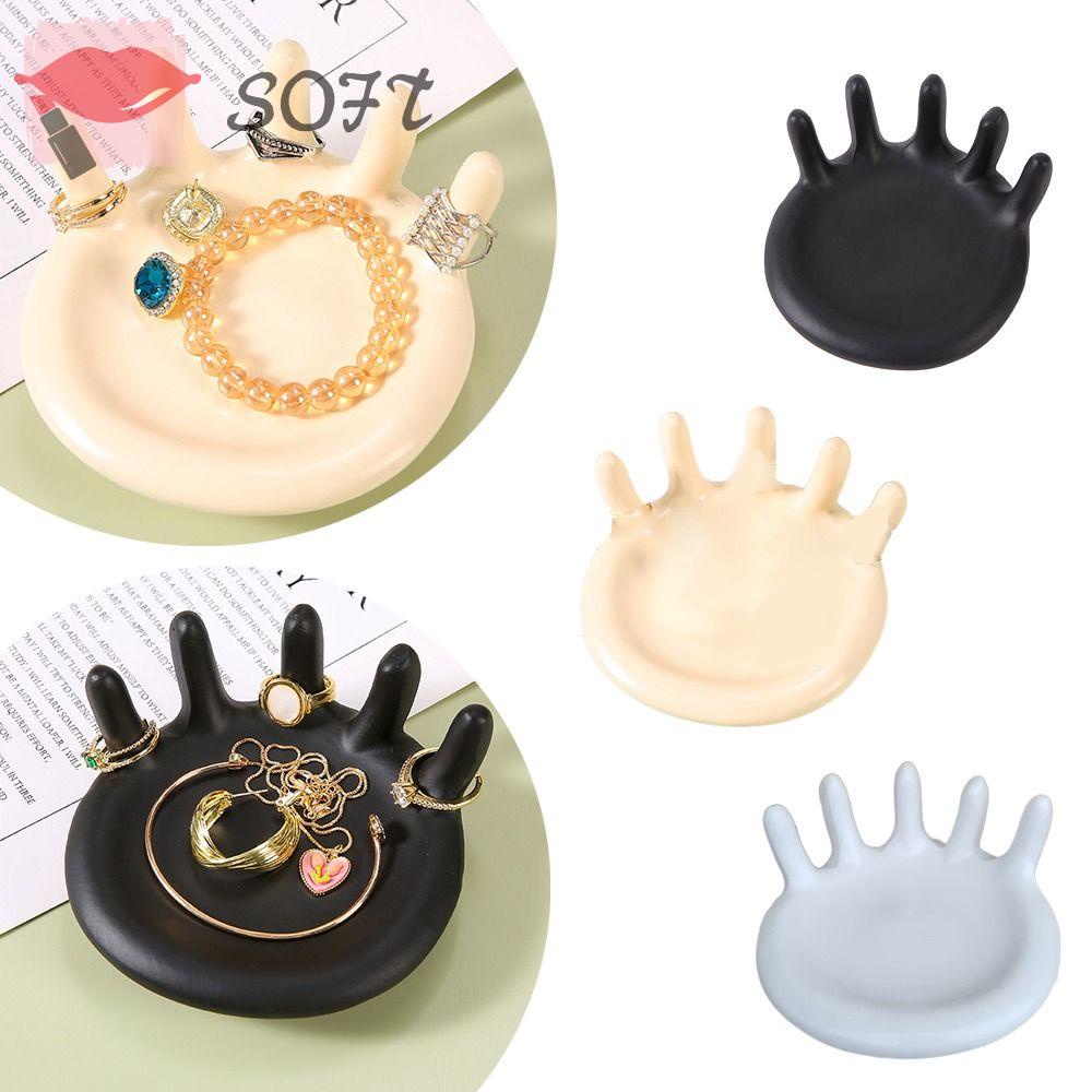 SOFTNESS Giá Đỡ Trang Sức Nhẫn / Vòng Tay / Nhẫn Hình Bàn Tay Vui Nhộn Thông Dụng